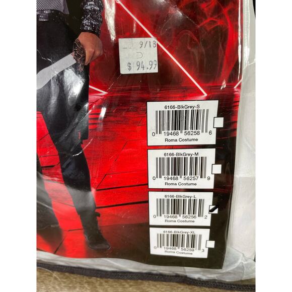 ROMA Men’s Warrior Costume 6166 Small Black Grey Mesh Dark Realm Warrior - Picture 6 of 15